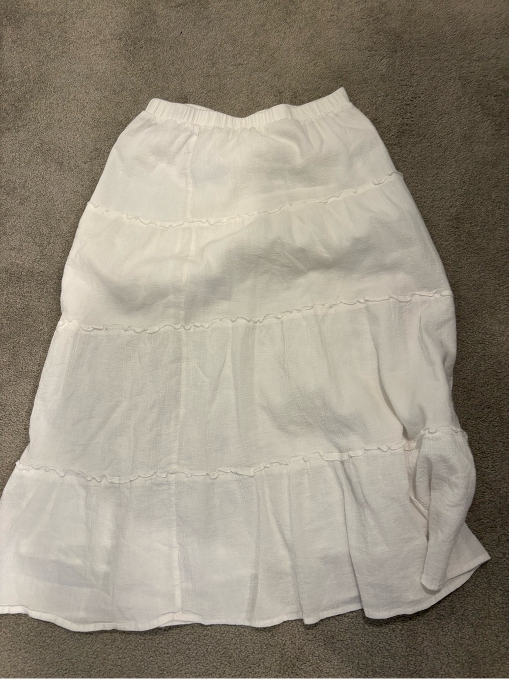Edikted White Tiered Maxi Skirt